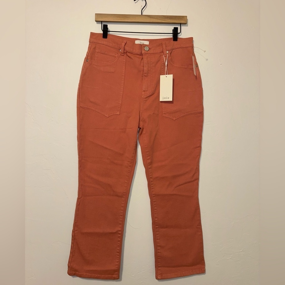 NEW Joie Women's Jeans size 31 or 12 style: Shally Color: Guava (light coral) - Picture 2 of 6